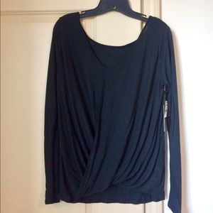 Express Black Surplice Shirt - XS